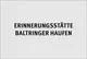 Schriftgrafik: Erinnerungsstätte Baltringer Haufen.